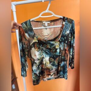 Y2K Multicolor Abstract Blouse size medium